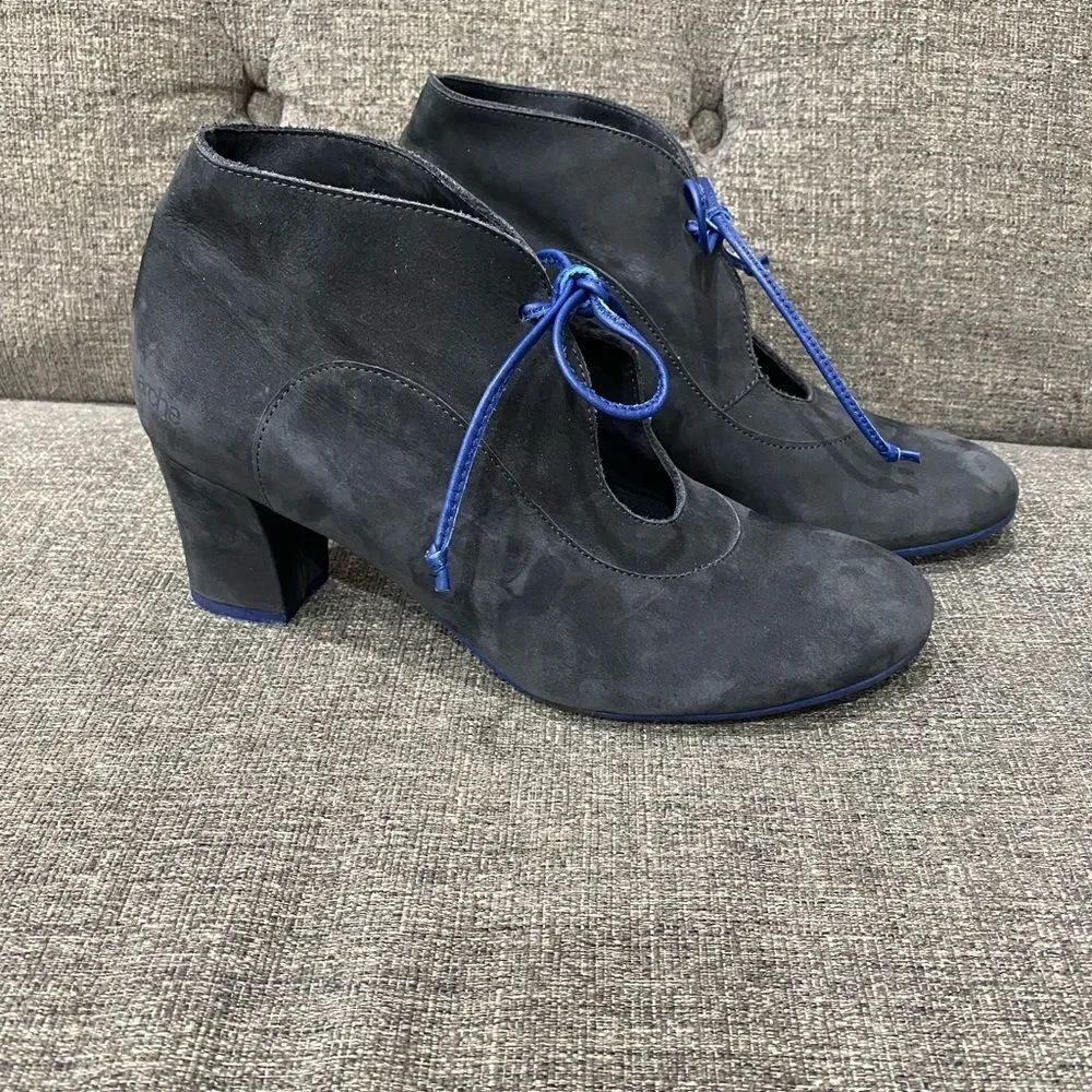 Arche Women Dark Blue Leather Ankle Boots Size 8.5